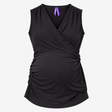Black Maternity and Nursing Wrap Vest Top