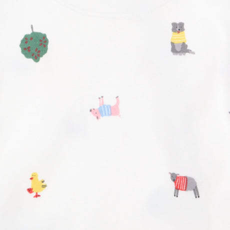 Romper white cross over animals 
