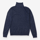 Blue Sparkle Roll‑Neck Jumper Metallic Knit