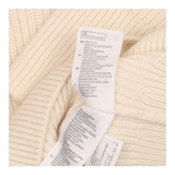 Oversized Jumper in Cream with V-Neck and Striped 