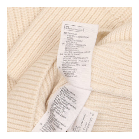 Oversized Jumper in Cream with V-Neck and Striped 