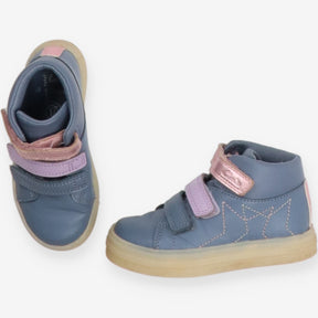 Blue Velcro Light Up Trainers with Stars