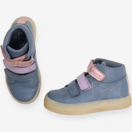 Blue Velcro Light Up Trainers with Stars