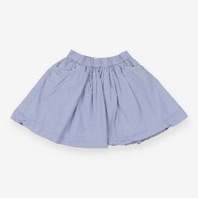 Blue Denim Skirt with Glitter Stitch Pockets
