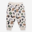 Joggers white with brushstroke style shapes