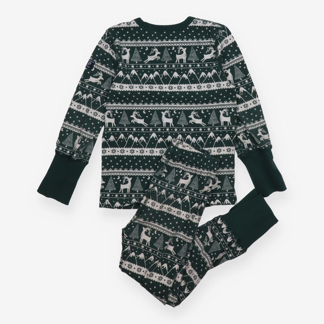 PJS green festive fairisle 