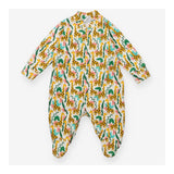 Sleepsuit Cream with Giraffes, Leaves and Flowers