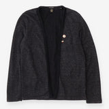 Dark Grey Silver Cardigan Metallic Knit