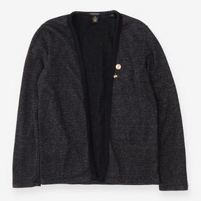 Dark Grey Silver Cardigan Metallic Knit