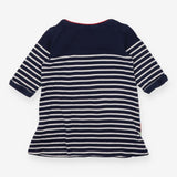 Dress jersey navy striped colourful elephant