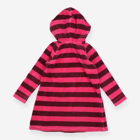 Pink Striped Velour Hoodie