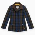 Field Jacket Navy Green Red Check Cord Collar