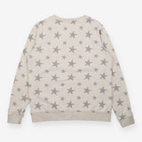 Sweatshirt Jumper Oatmeal Grey Star Print Cotton B