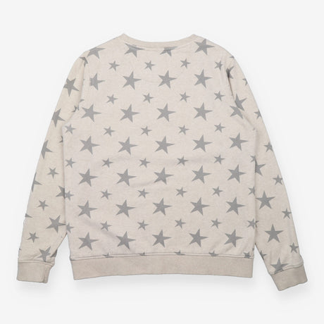 Sweatshirt Jumper Oatmeal Grey Star Print Cotton B