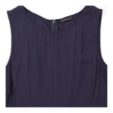 Dress Navy Blue Sleeveless Viscose Minimalist Work