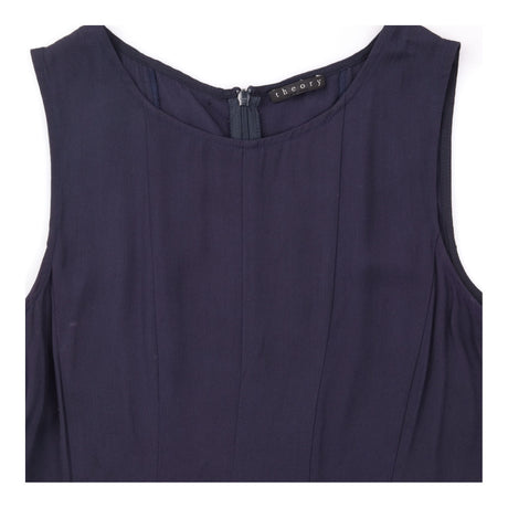 Dress Navy Blue Sleeveless Viscose Minimalist Work
