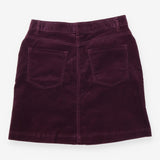 Dark Grape Corduroy Button-Through Mini Skirt
