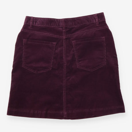 Dark Grape Corduroy Button-Through Mini Skirt