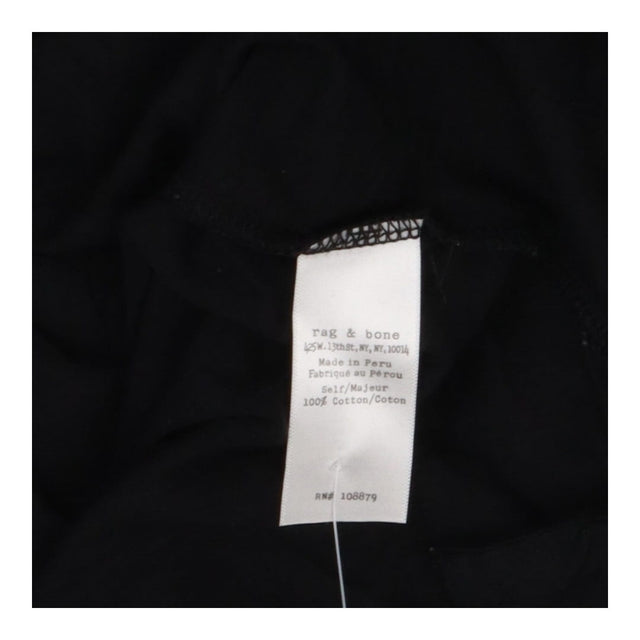 rag & bone Black Slub Cotton T Shirt Size M Design