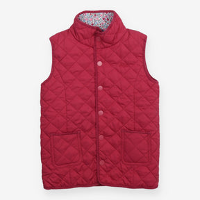 Gilet Pink Quilted Floral Lined