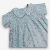 Blue Floral Collared Dress 