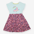 Dress Short Sleeve Blue and Pink Leopard on Holida