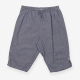 Long Short Check Blue and White with Embroidery Fl