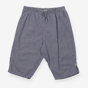 Long Short Check Blue and White with Embroidery Fl