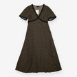 Midi Dress Black Ditsy Floral Lace Detail