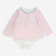 T-shirt bodysuit pink and white with geese