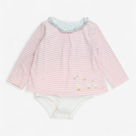 T-shirt bodysuit pink and white with geese