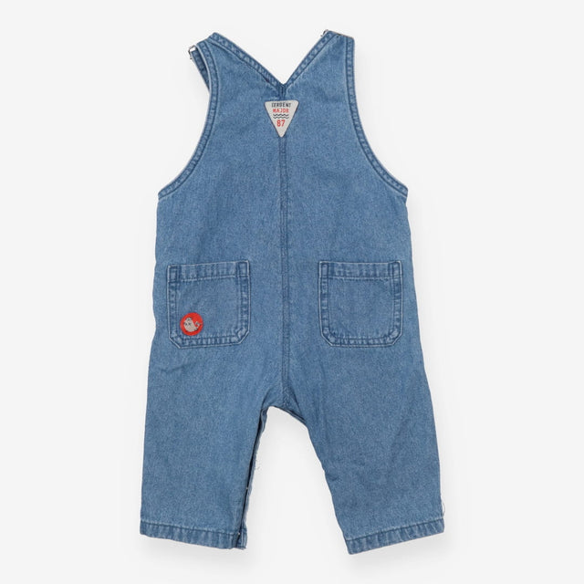 Blue denim dungarees seagull seal and crab