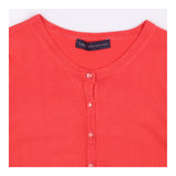 Short Sleeve Coral Fine-Knit Button Cardigan