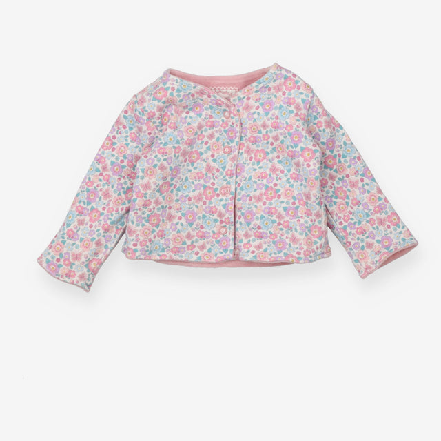 Cardigans pink bunny ditsy reversible velour