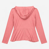 Hoodie Long Sleeve Front Twist Knit Dusty Pink