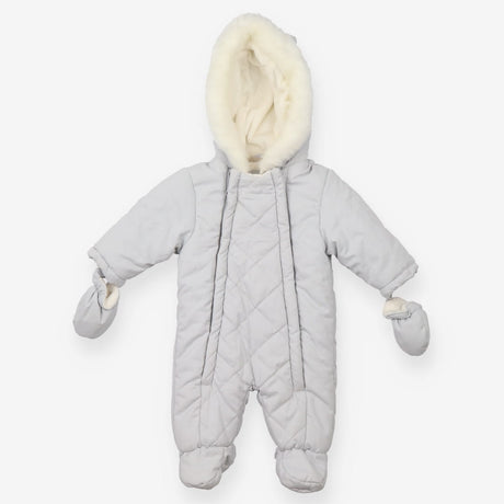 Grey Fleece Lined Footed Pramsuit