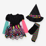 'Miss matched witch' fancy dress with hat and tigh