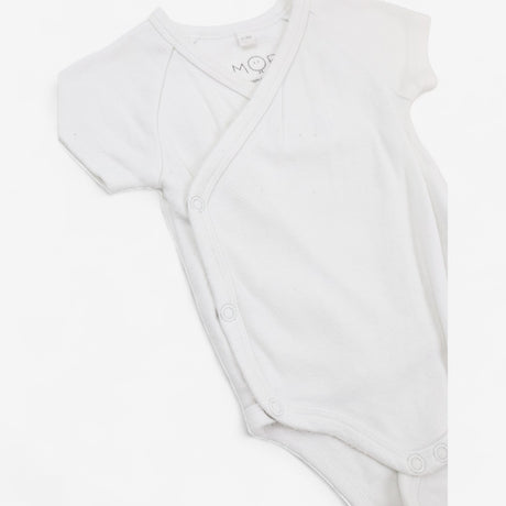 Bodysuit white wrap short sleeve