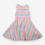 Pastel rainbow stripe dress