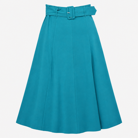 Midi Skirt Teal Belted