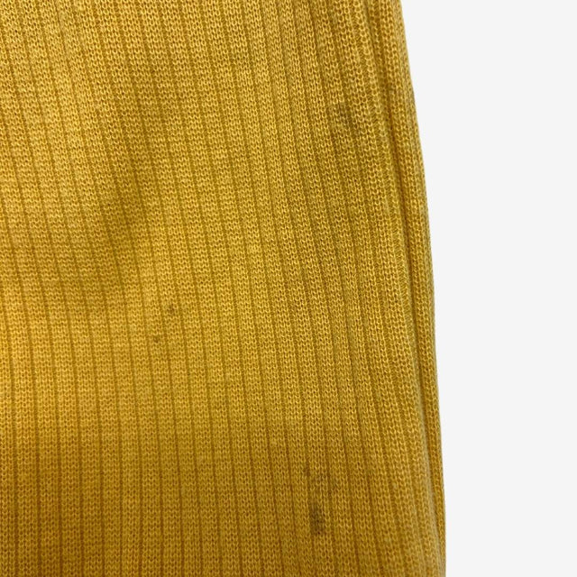 Yellow rib button cuffed leggings