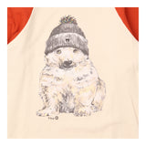 Sweater Cream and Orange Sleeves with Dog 