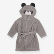 Dressing gown grey towelling bear hood