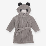 Dressing gown grey towelling bear hood