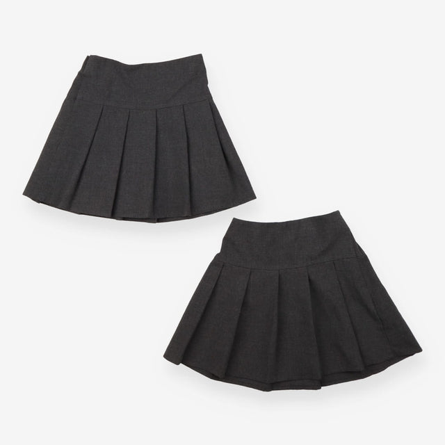Pleated grey school skirts 2pack