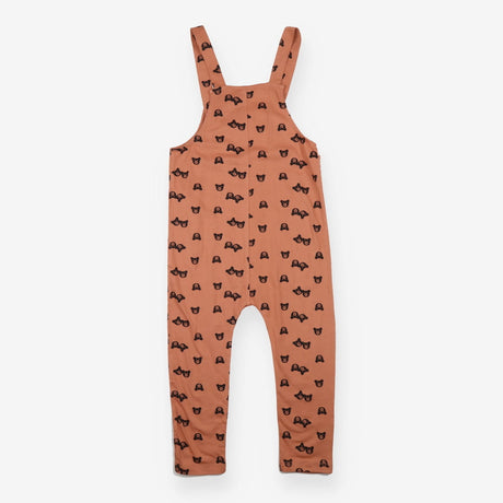 Dungarees Jersey Brick Red with Bear Print
