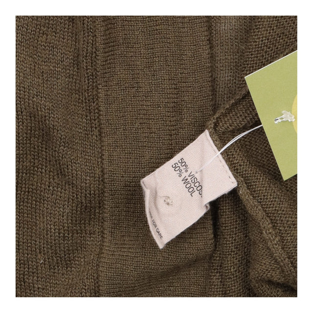 Longline Cardigan Moss Green Scarf Neck Open Front