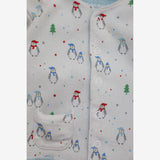 Reversible Cardigan Blue Fleece and Penguins