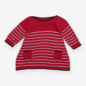 Dress long sleeve stripe hot pink