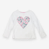 T-Shirt Long Sleeved White Hare Heart